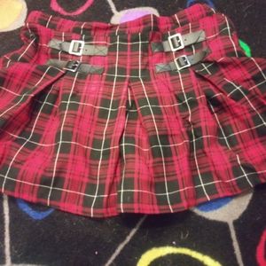 Red plaid skirt